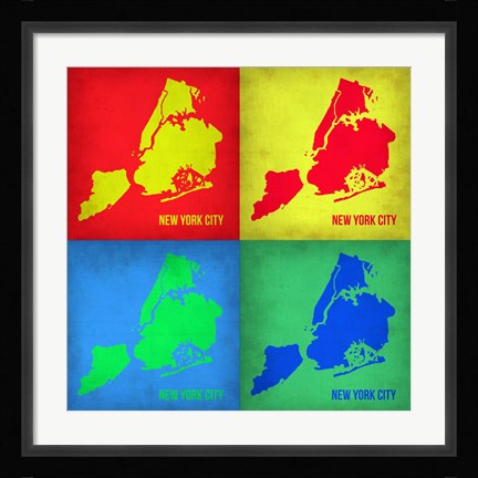 Framed New York Pop Art Map 1 Print