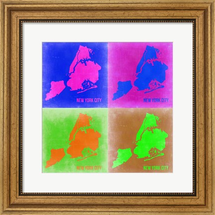 Framed New York Pop Art Map 2 Print