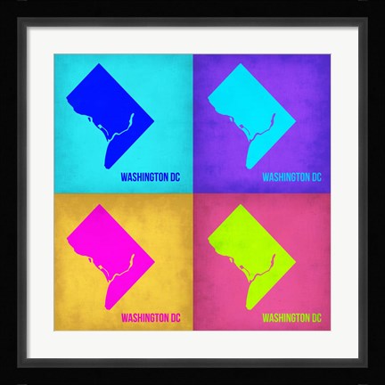 Framed Washington DC Pop Art Map 1 Print