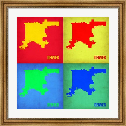 Framed Denver DC Pop Art Map 1 Print