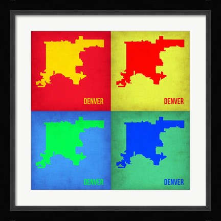Framed Denver DC Pop Art Map 1 Print