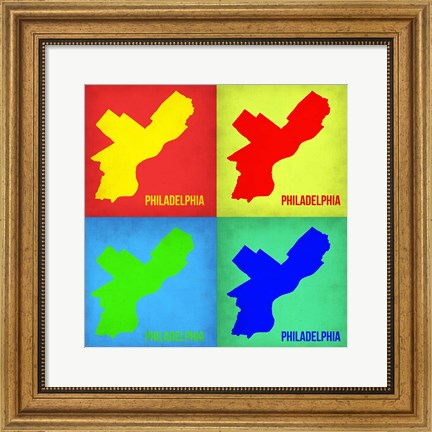 Framed Philadelphia Pop Art Map 1 Print