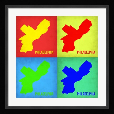 Framed Philadelphia Pop Art Map 1 Print
