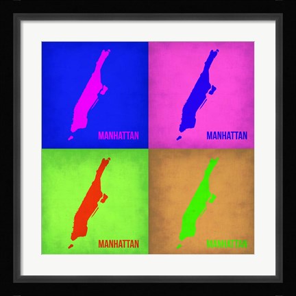 Framed New York Pop Art Map 1 Print