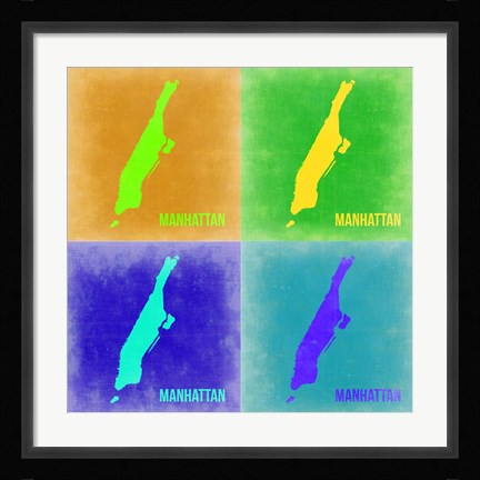 Framed New York Pop Art Map 2 Print