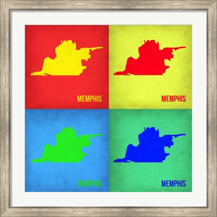 Framed Memphis Pop Art Map 1 Print