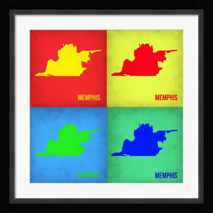 Framed Memphis Pop Art Map 1 Print