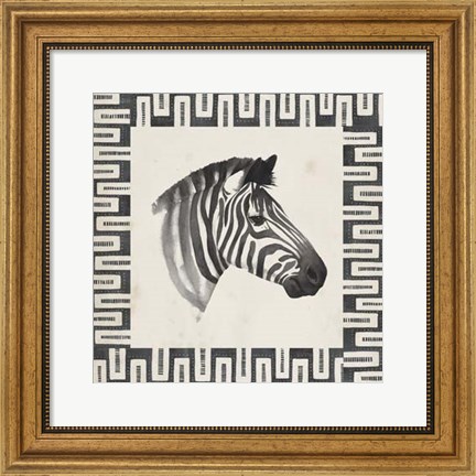 Framed Safari Zebra I Print