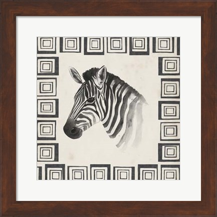 Framed Safari Zebra II Print