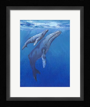 Framed Under Sea Whales I Print