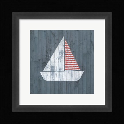 Framed Nautical Plank I Print