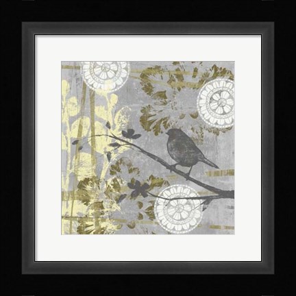 Framed Serene Bird &amp; Branch I Print