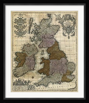 Framed Map of England, Scotland &amp; Ireland Print