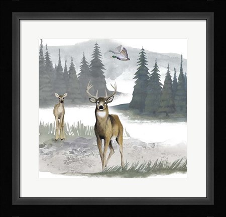 Framed Lodge Landscape II Print