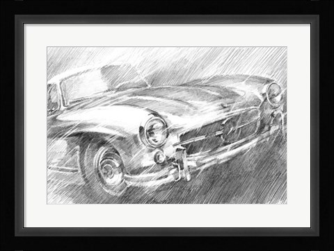 Framed Sports Car Study I Print