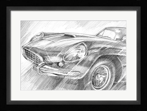 Framed Sports Car Study II Print