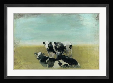 Framed Country Drive Cows III Print