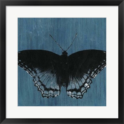 Framed Chambray Butterflies II Print