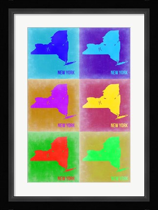 Framed New York Pop Art Map 2 Print