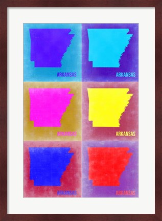 Framed Arkansas Pop Art Map 2 Print