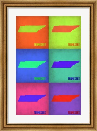 Framed Tennesse Pop Art Map 1 Print