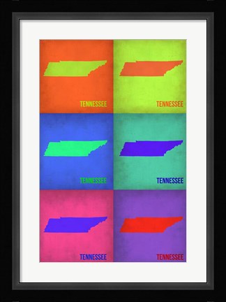 Framed Tennesse Pop Art Map 1 Print