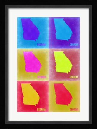 Framed Georgia Pop Art Map 2 Print