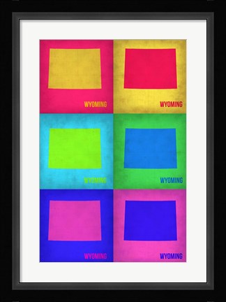 Framed Wyoming Pop Art Map 1 Print