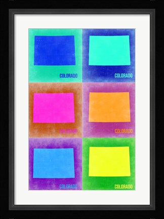 Framed Colorado Pop Art Map 2 Print