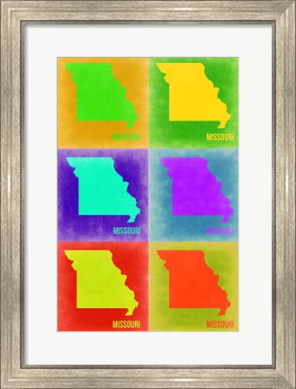 Framed Missouri Pop Art Map 2 Print