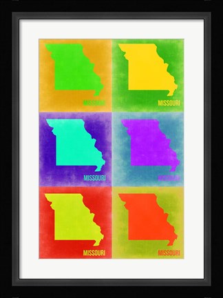 Framed Missouri Pop Art Map 2 Print