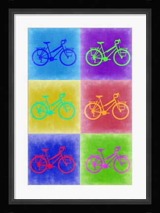 Framed Vintage Bicycle Pop Art 2 Print
