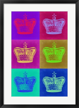 Framed Crown Pop Art 2 Print