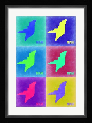 Framed Miami Pop Art Map 3 Print