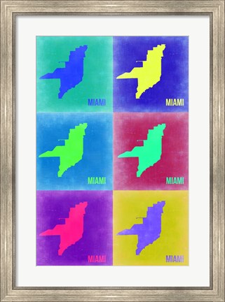 Framed Miami Pop Art Map 3 Print