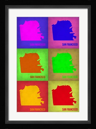 Framed San Francisco Pop Art Map 3 Print