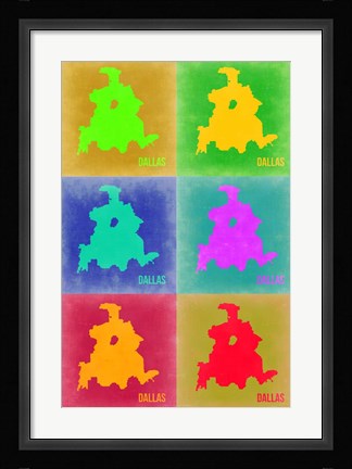 Framed Dallas Pop Art Map 3 Print