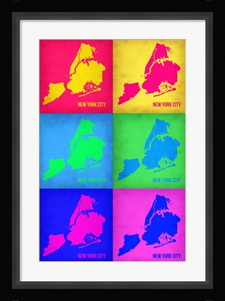 Framed New York City Pop Art Map 3 Print
