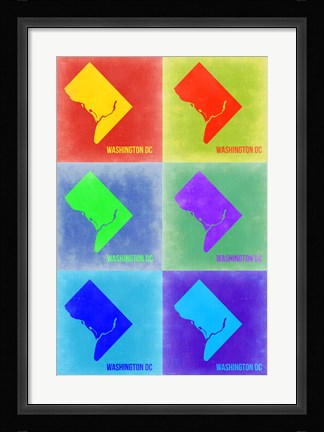 Framed Washington DC Pop Art Map 3 Print