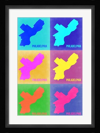 Framed Philadelphia Pop Art Map 3 Print