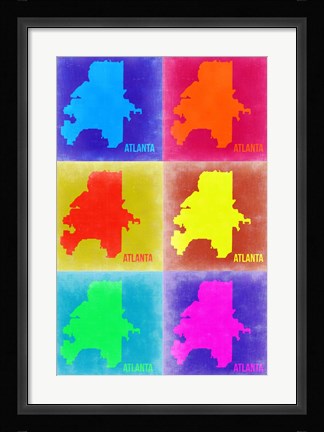 Framed Atlanta Pop Art Map 3 Print