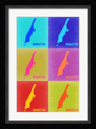 Framed Manhattan Pop Art Map 3 Print