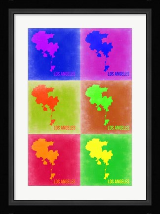 Framed Los Angeles Pop Art Map 3 Print