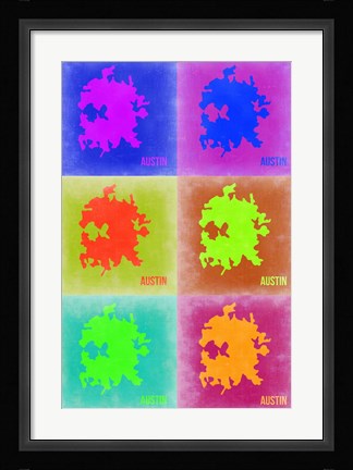 Framed Austin Pop Art Map 3 Print