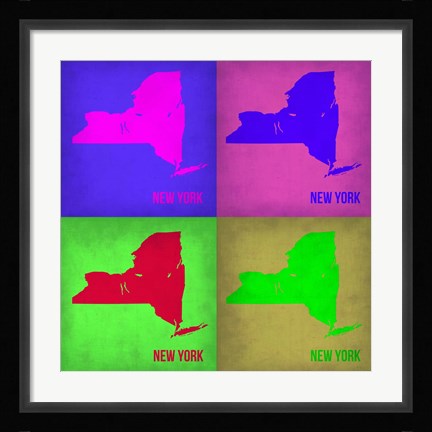 Framed New York Pop Art Map 1 Print
