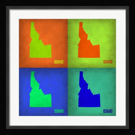 Framed Idaho Pop Art Map 1 Print