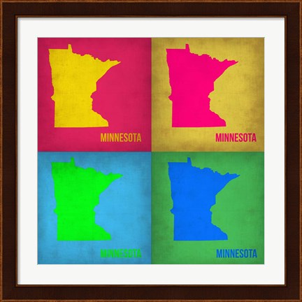 Framed Minnesota Pop Art Map 1 Print