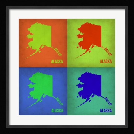Framed Alaska Pop Art Map 1 Print