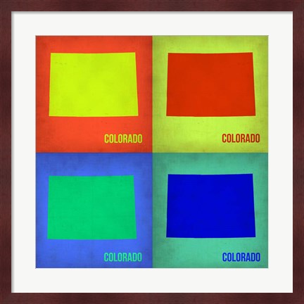 Framed Colorado Pop Art Map 1 Print