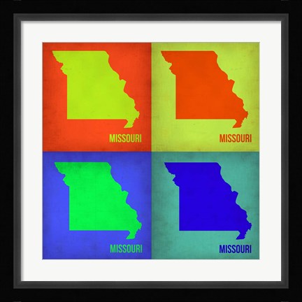 Framed Missouri Pop Art Map 1 Print